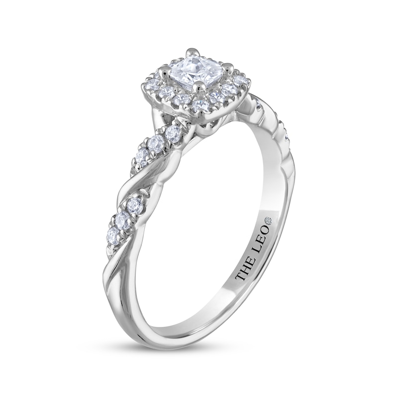 Main Image 2 of THE LEO Diamond Princess-Cut Twist Shank Engagement Ring 1/2 ct tw 14K White Gold