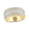 Thumbnail Image 1 of THE LEO Diamond Princess & Round-Cut Multi-Row Anniversary Band 1-7/8 ct tw 14K Yellow Gold