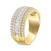 Thumbnail Image 2 of THE LEO Diamond Princess & Round-Cut Multi-Row Anniversary Band 1-7/8 ct tw 14K Yellow Gold