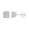 Thumbnail Image 3 of Men's Multi-Diamond Cushion Stud Earrings 1/4 ct tw 10K White Gold