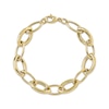 Thumbnail Image 2 of Alternating Oval Link Bracelet 10K Yellow Gold 7.5&quot;