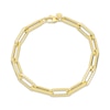 Thumbnail Image 1 of Hollow Textured Paperclip Chain Bracelet 2mm 10K Yellow Gold 8&quot;