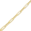 Thumbnail Image 2 of Hollow Textured Paperclip Chain Bracelet 2mm 10K Yellow Gold 8&quot;