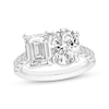 Thumbnail Image 0 of Toi et Moi Oval & Emerald-Cut Lab-Grown diamond Engagement Ring 4-3/8 ct tw 14K White Gold