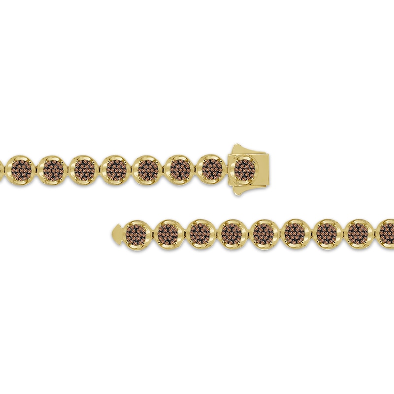 Main Image 2 of Men's Brown Multi-Diamond Link Necklace 4-1/2 ct tw 10K Yellow Gold 20&quot;