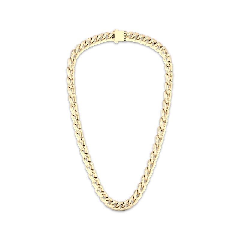 Main Image 4 of Men's Diamond Angled Curb Chain Necklace 3 ct tw 10K Yellow Gold 22&quot;