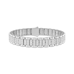 KAY Lab-Grown Diamonds Men's Link Bracelet 5 ct tw 10K White Gold 8.5&quot;