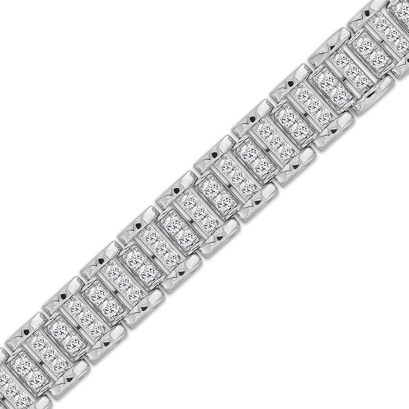 Main Image 2 of Lab-Grown Diamonds by KAY Men's Link Bracelet 5 ct tw 10K White Gold 8.5&quot;