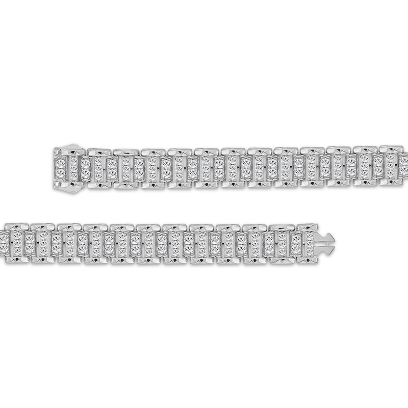 Main Image 3 of Lab-Grown Diamonds by KAY Men's Link Bracelet 5 ct tw 10K White Gold 8.5&quot;