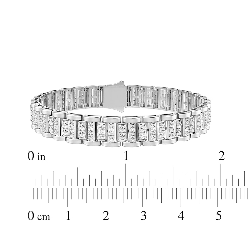 Main Image 5 of Lab-Grown Diamonds by KAY Men's Link Bracelet 5 ct tw 10K White Gold 8.5&quot;