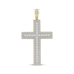 Men's Diamond Cross Charm 5 ct tw 14K Yellow Gold