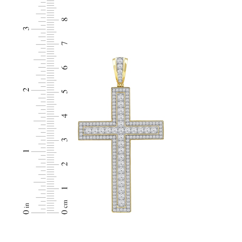 Main Image 5 of Men's Diamond Cross Charm 5 ct tw 14K Yellow Gold