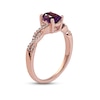 Thumbnail Image 2 of Amethyst & Diamond Twist Ring 1/10 ct tw 10K Rose Gold