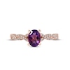 Thumbnail Image 3 of Amethyst & Diamond Twist Ring 1/10 ct tw 10K Rose Gold