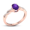 Thumbnail Image 4 of Amethyst & Diamond Twist Ring 1/10 ct tw 10K Rose Gold