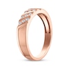 Thumbnail Image 2 of Men's Diamond Diagonal Four-Row Wedding Band 1/6 ct tw 10K Rose Gold