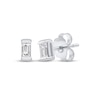 Thumbnail Image 1 of Baguette-Cut Diamond Solitaire Stud Earrings 1/15 ct tw 14K White Gold (I/I2)