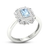 Thumbnail Image 4 of Aquamarine & White Lab-Created Sapphire Ring Sterling Silver