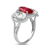 Thumbnail Image 2 of Lab-Created Ruby & White Lab-Created Sapphire 3-Stone Ring Sterling Silver