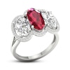 Thumbnail Image 4 of Lab-Created Ruby & White Lab-Created Sapphire 3-Stone Ring Sterling Silver