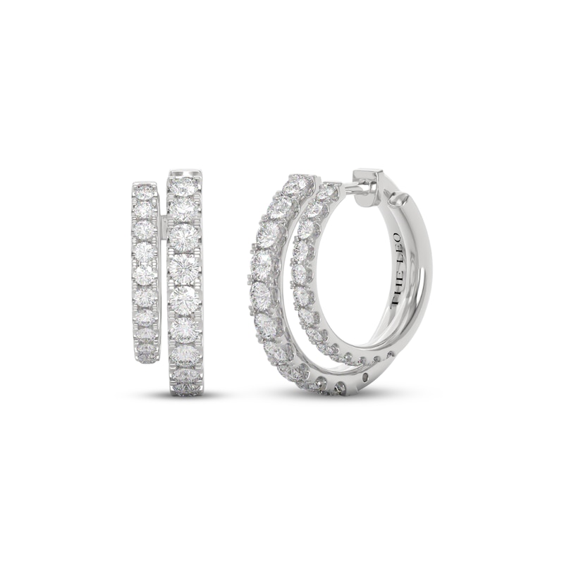 Main Image 1 of THE LEO Diamond Double Hoop Earrings 1 ct tw 14K White Gold