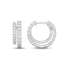 Thumbnail Image 3 of THE LEO Diamond Double Hoop Earrings 1 ct tw 14K White Gold