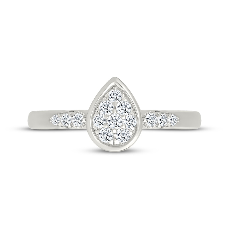 Main Image 4 of Lab-Grown Diamonds by KAY Multi-Stone Pear-Shaped Promise Ring 1/5 ct tw Sterling Silver