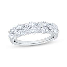 Now + Forever Marquise & Round-Cut Diamond Anniversary Ring 1-1/5 ct tw 14K White Gold