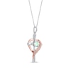 Thumbnail Image 2 of Opal & Diamond Accent Cross Necklace with Heart Sterling Silver & 10K Rose Gold 18&quot;