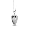 Thumbnail Image 2 of Men's Black Onyx & Diamond Wolf Shield Necklace 1/4 ct tw Sterling Silver 24&quot;