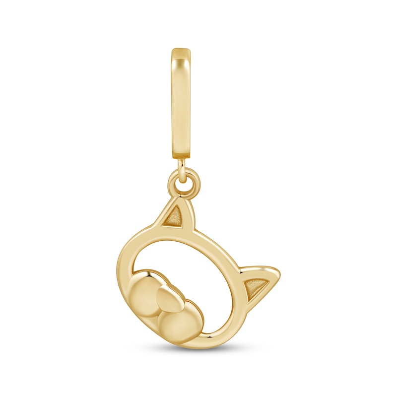 Main Image 1 of Charmed Memories Cat Face Charm 10K Yellow Gold