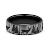 Thumbnail Image 3 of Now + Forever Men's Forest Scene Wedding Band 6.5mm Matte Black Titanium