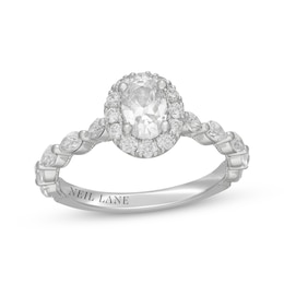 Neil Lane Premier Oval-Cut Diamond Halo Engagement Ring 1-3/8 ct tw 14K White Gold