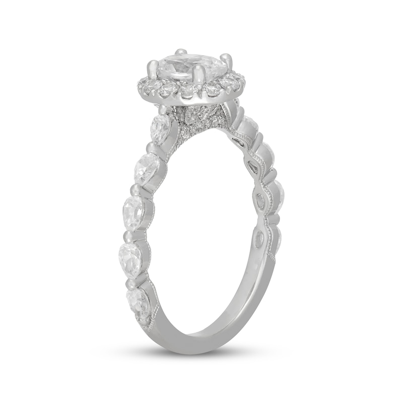 Main Image 2 of Neil Lane Premiere Oval-Cut Diamond Halo Engagement Ring 1-3/8 ct tw 14K White Gold