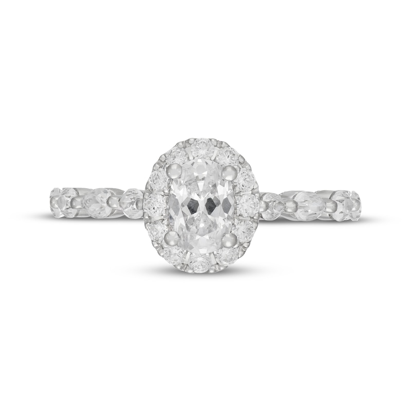 Main Image 3 of Neil Lane Premiere Oval-Cut Diamond Halo Engagement Ring 1-3/8 ct tw 14K White Gold