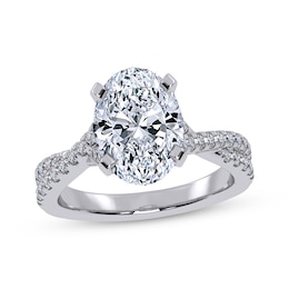 KAY Signature Collection Oval-Cut Lab-Grown Diamond Engagement Ring 2-1/2 ct tw 14K White Gold