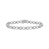 Thumbnail Image 1 of Diamond Alternating Teardrop Link Bracelet 1/10 ct tw Sterling Silver 7&quot;