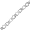 Thumbnail Image 2 of Diamond Alternating Teardrop Link Bracelet 1/10 ct tw Sterling Silver 7&quot;