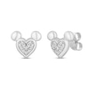 Thumbnail Image 1 of Disney Treasures Mickey Mouse Diamond Heart Stud Earrings 1/15 ct tw Sterling Silver