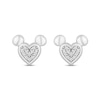 Thumbnail Image 2 of Disney Treasures Mickey Mouse Diamond Heart Stud Earrings 1/15 ct tw Sterling Silver