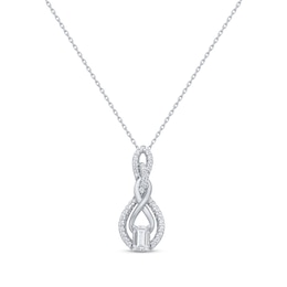 Lab-Grown Diamonds by KAY Emerald-Cut Infinity Swirl Necklace 1/2 ct tw 14K White Gold 18&quot;