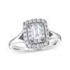 Thumbnail Image 1 of THE LEO Diamond Emerald-Cut Double Frame Engagement Ring 3/4 ct tw 14K White Gold