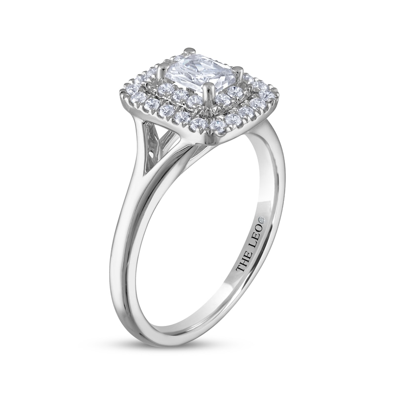 Main Image 2 of THE LEO Diamond Emerald-Cut Double Frame Engagement Ring 3/4 ct tw 14K White Gold