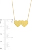 Thumbnail Image 2 of Engravable Double Heart Necklace 10K Yellow Gold 18"