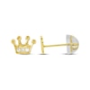 Thumbnail Image 1 of Children's Cubic Zirconia Crown Stud Earrings 14K Yellow Gold