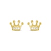 Thumbnail Image 2 of Children's Cubic Zirconia Crown Stud Earrings 14K Yellow Gold