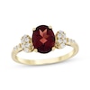 Thumbnail Image 1 of Oval-Cut Garnet & Diamond Ring 1/5 ct tw 10K Yellow Gold