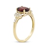 Thumbnail Image 2 of Oval-Cut Garnet & Diamond Ring 1/5 ct tw 10K Yellow Gold