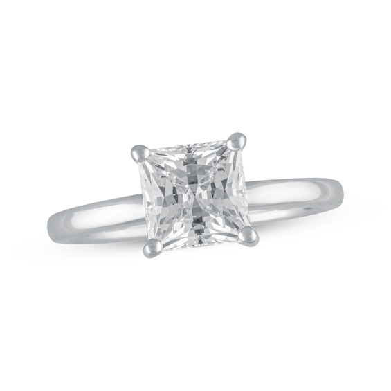 Lab-Created Diamonds by KAY Princess-Cut Solitaire Engagement Ring -/2 ct tw 14K White Gold (F/SI2
