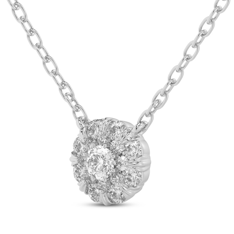 Main Image 2 of Multi-Diamond Circle Necklace 1/4 ct tw 14K White Gold 18&quot;